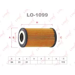 Вставка фильтра масляного LYNXauto LO-1099