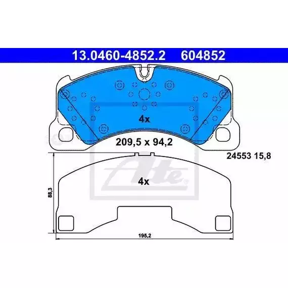 Колодки PORSCHE CAYENNE 07-08/VW TOUAREG 03-10 пер