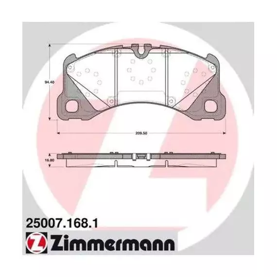 Колодки тормозные Zimmermann 250071681