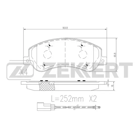 Тормозные колодки Zekkert XZK-BS-1680