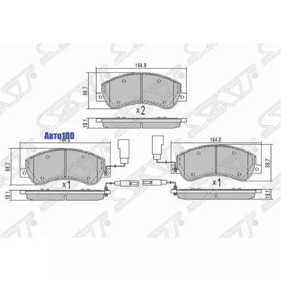 Колодки тормозные перед FORD TRANSIT 06-/VW AMAROK 10-