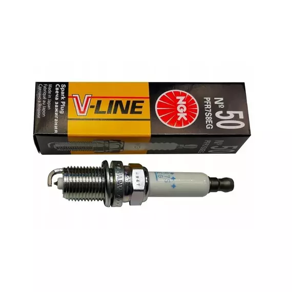 Свеча зажигания платина, 1 шт. NGK V-Line 50 PFR7S8EG (94976) для VW MULTIVAN V, PASSAT B6/B7, POLO V, TIGUAN, T5, SHARAN, GOLF V/VI, AMAROK, JETTA III/IV, EOS / AUDI Q5, Q3, A6, A5, A4, A3, A1 / SKODA OCTAVIA II, SUPERB, YETI