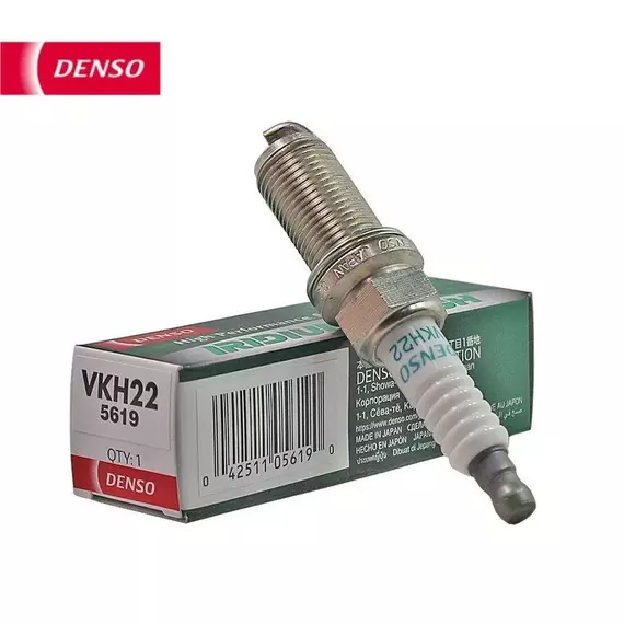 Свеча зажигания иридий, 1 шт. DENSO IRIDIUM TOUGH VKH22 (5619) - FORD Kuga, Mondeo IV, S-Max / SUBARU Forester, Impreza, Legacy / VOLVO C30, C70, S40, S60, S80, V50, V70, XC60, XC70, XC90 / AUDI A3, TT / PORSCHE Macan, Panamera, Cayenne, 911
