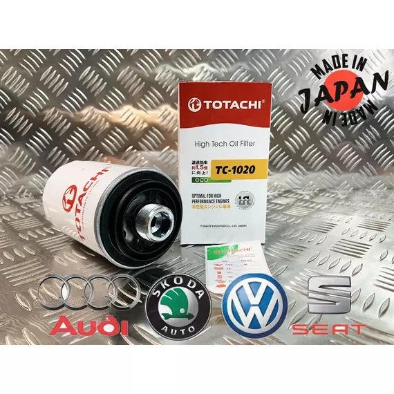 Фильтр масляный 1.8 2.0 TSI Audi A4, A6, Q5; Skoda Octavia II; Volkswagen Passat, Tiguan I TOTACHI TC-1020 06H115403 MANN W719/45