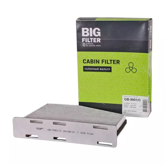 Фильтр салона угольный BIG FILTER GB-9901С AUDI A3 Q3 TT II, SKODA OCTAVIA YETI Superb II, VOLKSWAGEN Caddy GOLF 5,6 JETTA 3,4 Passat Touran Tiguan Sharan Scirocco