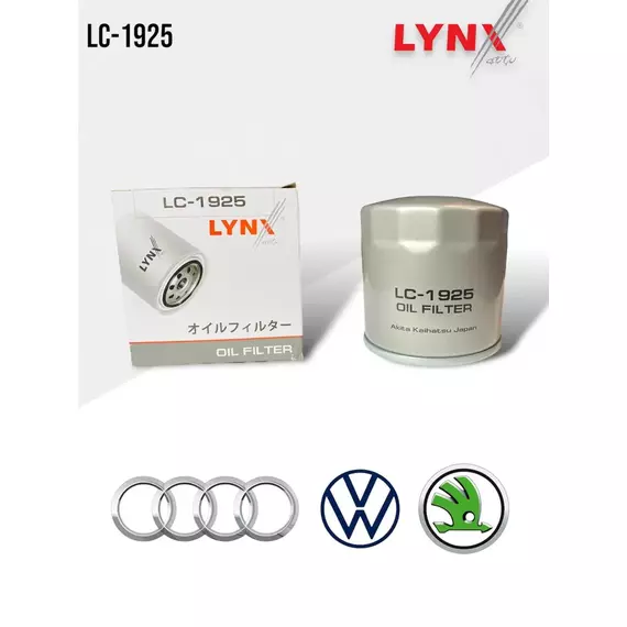 Фильтр масляный LYNXauto LC-1925 Audi A1 A2 A3 A4 A5 Q2 Q3, SEAT Leon Ibiza, Skoda Fabia Octavia Roomster Rapid Yeti Kodiaq Superb, Volkswagen Polo Golf Jetta Caddy Passat Tiguan АНАЛОГ MANN W712/95