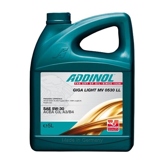 Масло моторное синтетическое ADDINOL Giga Light MV 0530 LL SAE 5W-30 5 л. - 4014766241108